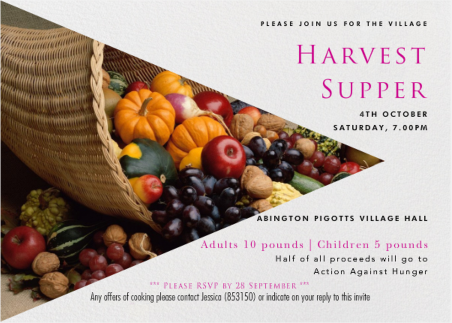 Harvest supper invite 2014